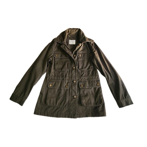 Lucky Brand Jacket Women S Green Military Field Chore Utility Coat Zip/button - Picture 3 of 8